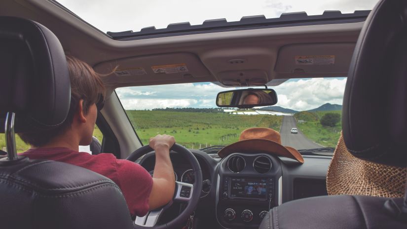 A group of friends on a road trip