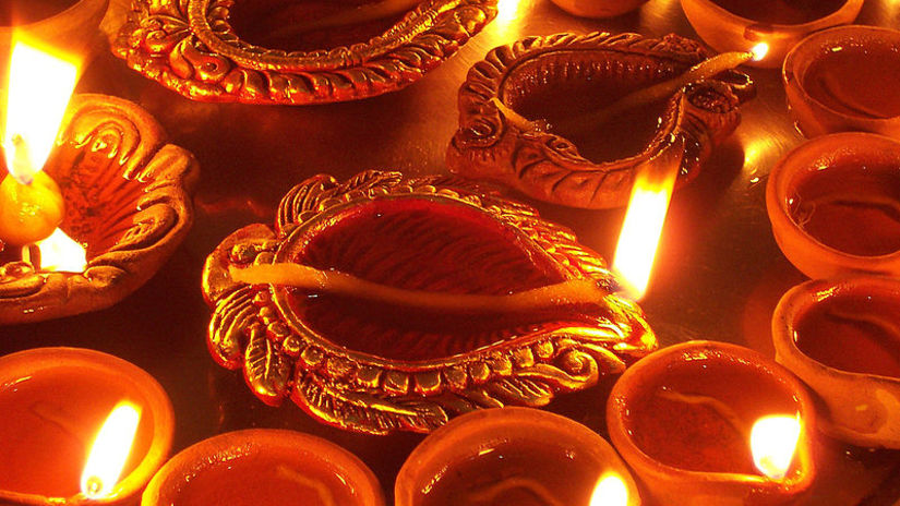 an image of several diyas