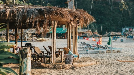 Chairs kept on a beach