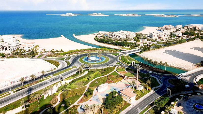 Aerial view of Doha