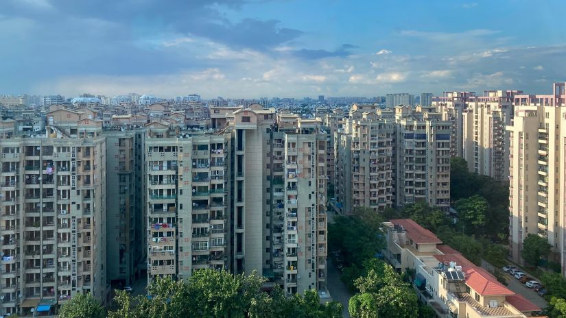 rows of high-rise buildings in Haryana