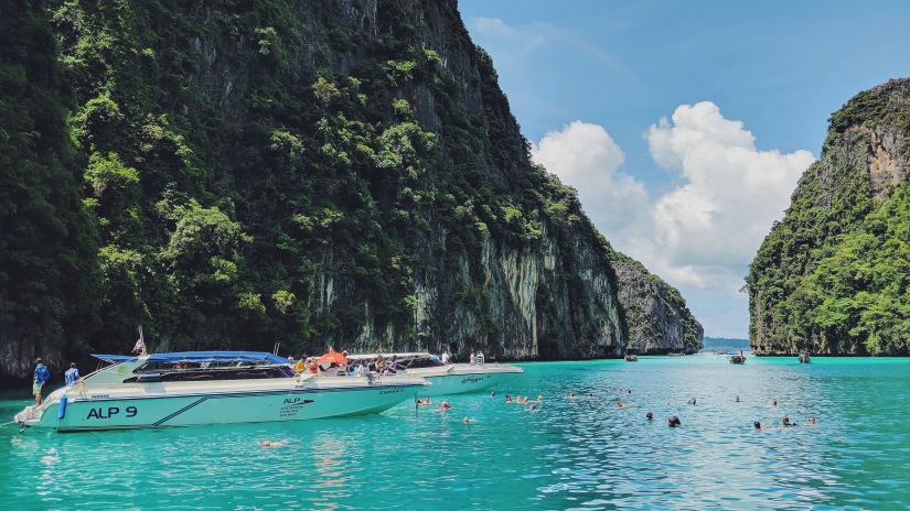 Snorkeling at andaman island in clear blue waters