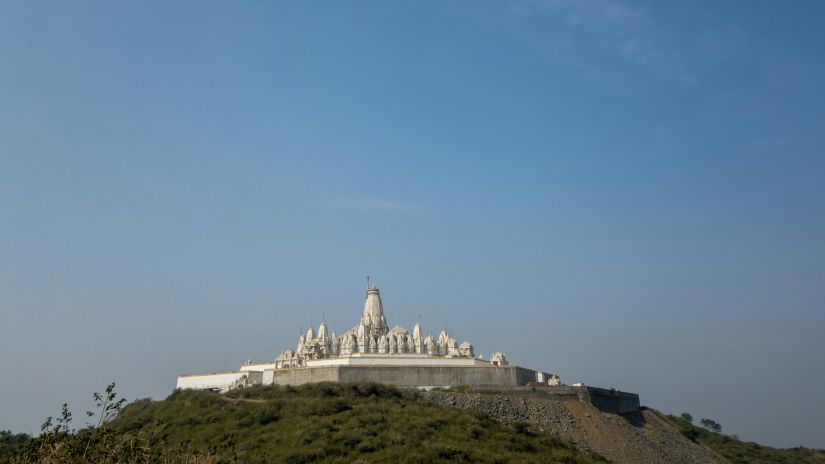 Parasnath Jain Temple seen from afar