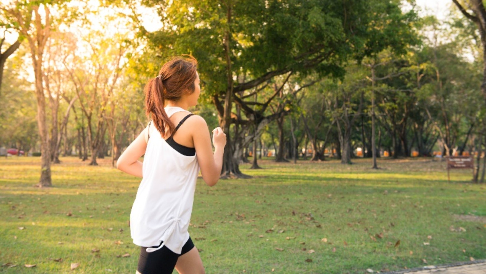 Girl running in the park