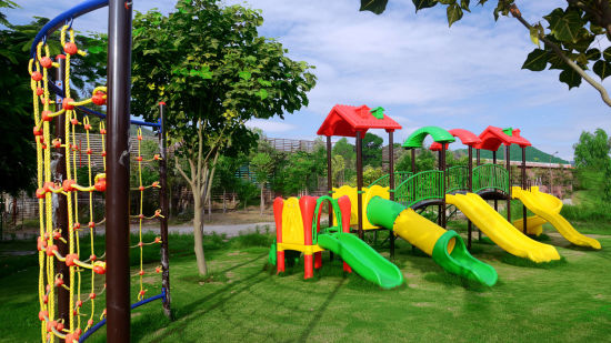 various slides inside the garden at Kids zone - The Ananta Udaipur