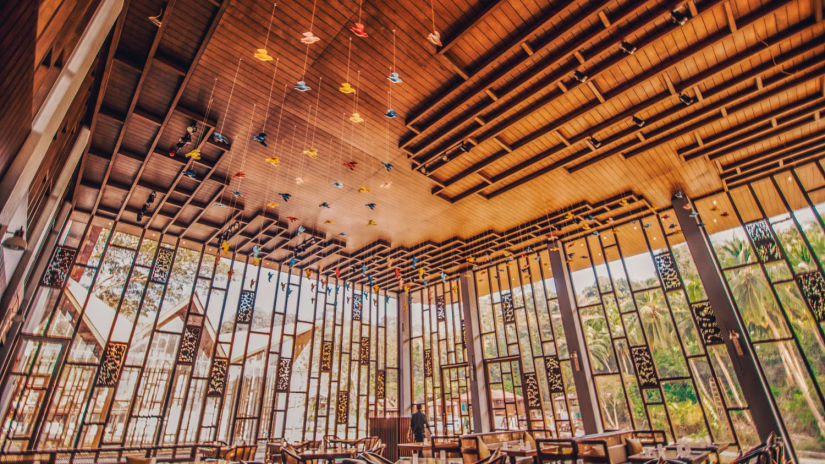 Ceiling decor at the islander restaurant at Symphony Samudra