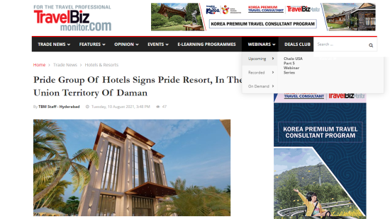 Pride-Group-Of-Hotels-Signs-Pride-Resort-In-The-Union-Territory-Of-Daman-TravelBiz-Monitor-India-travel-news-travel-trends-tourism