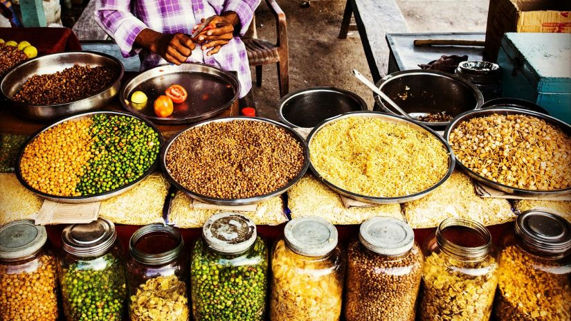 a image of a man making the iconic chat of Prayagraj