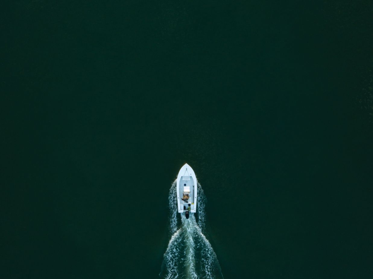 boat in centre of a lake