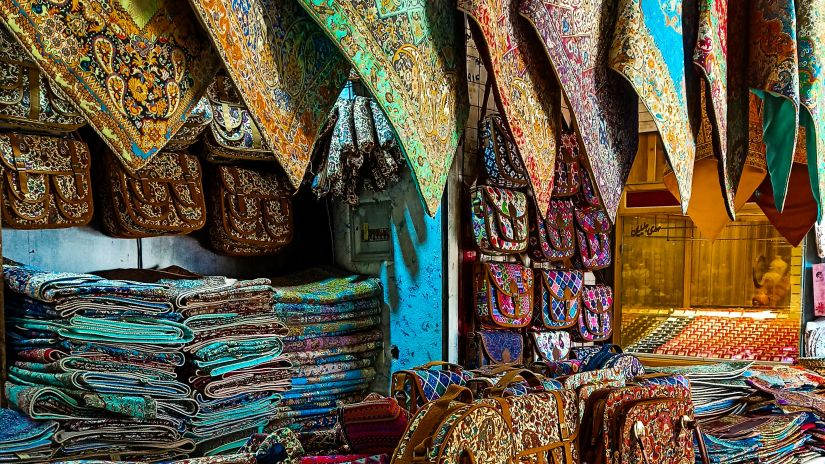 A shop selling colourful and traditional pieces of clothes