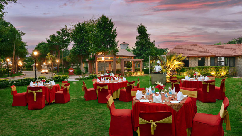 Gathbandan Lawn Banquet in Mathura Destination weddings in Mathura at Shri Radha Brij Vasundhara Resort Spa Mathura