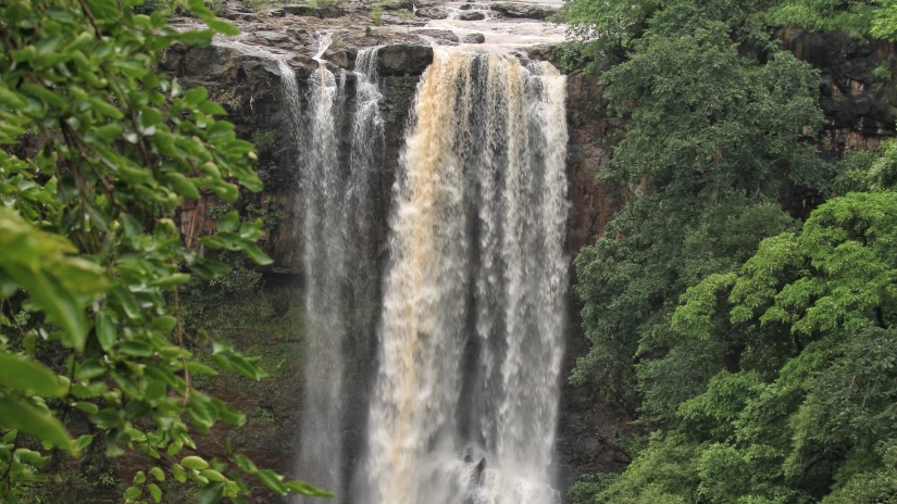 vertical image of waterfalls