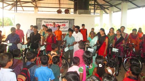 Children gifted with bicycles