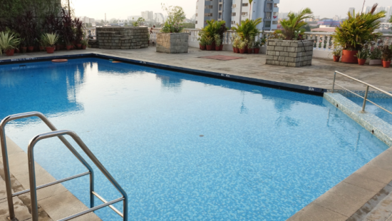 Swimming pool at our hotel in Central Cochin, Abad Atrium, Cochin-7