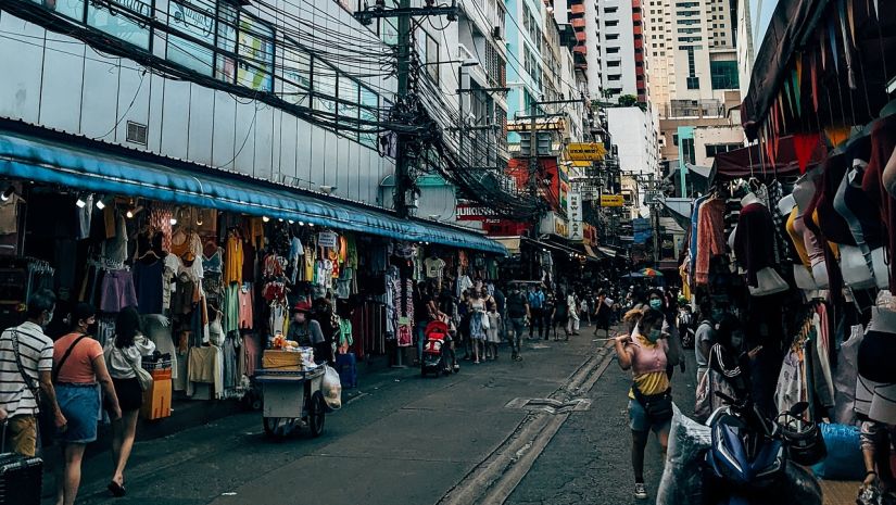 Shopping outlets during daytime