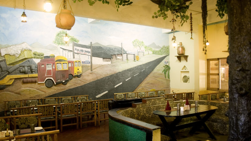 Ramanashree California Resort - interior view of the dhaba style restaurant