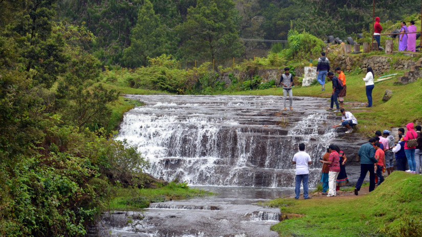 visitors at Pambar falls