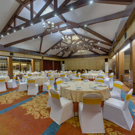 indoor seating arrangement at the banquet hall - Mayfair Spa Resort & Casino Gangtok  1