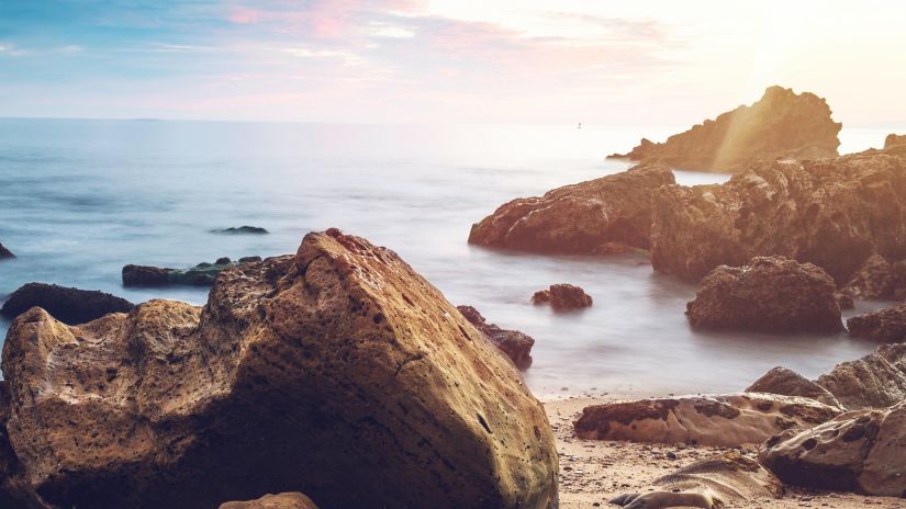 rock formations at a beach