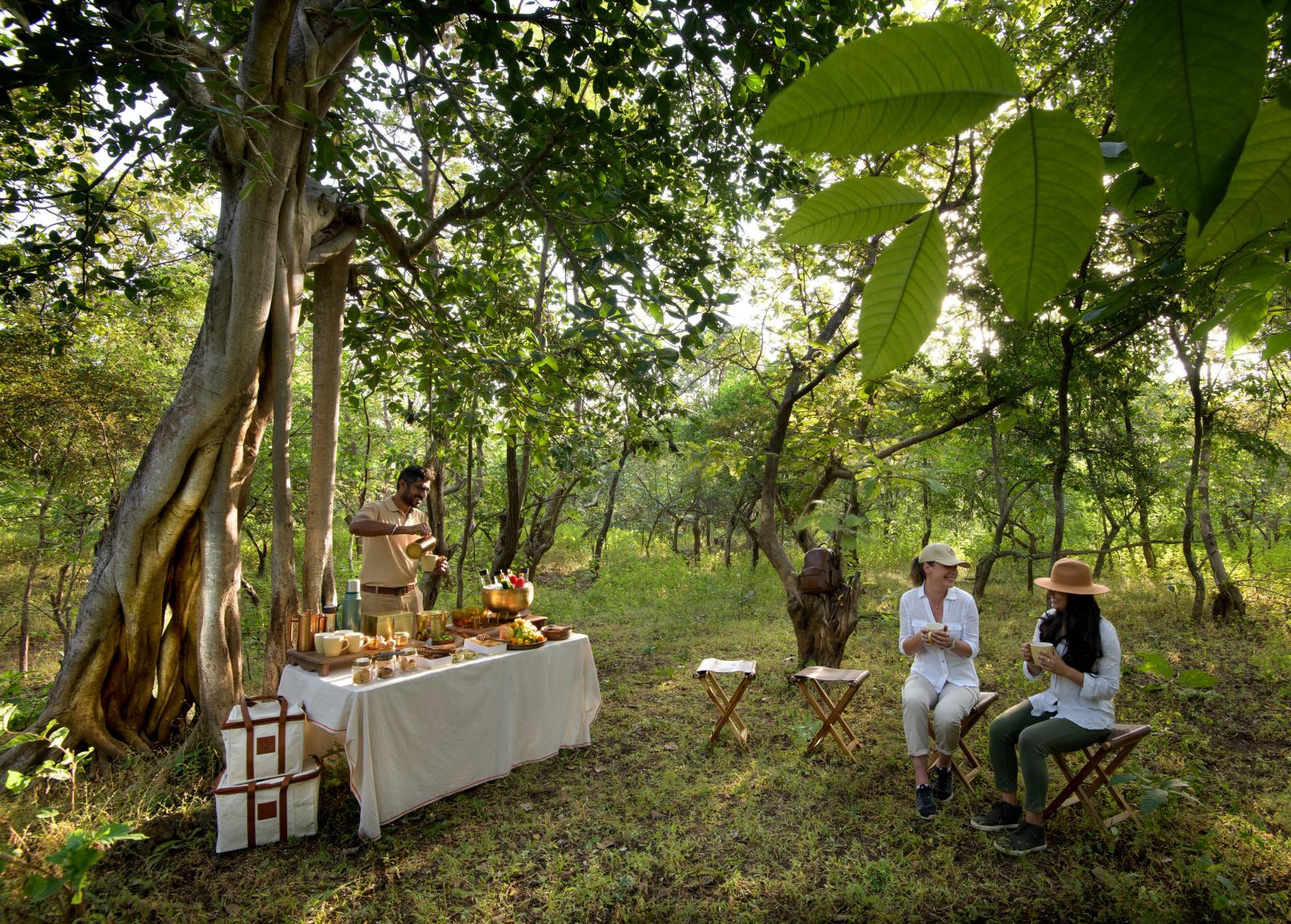 Tea being Served in the Forest