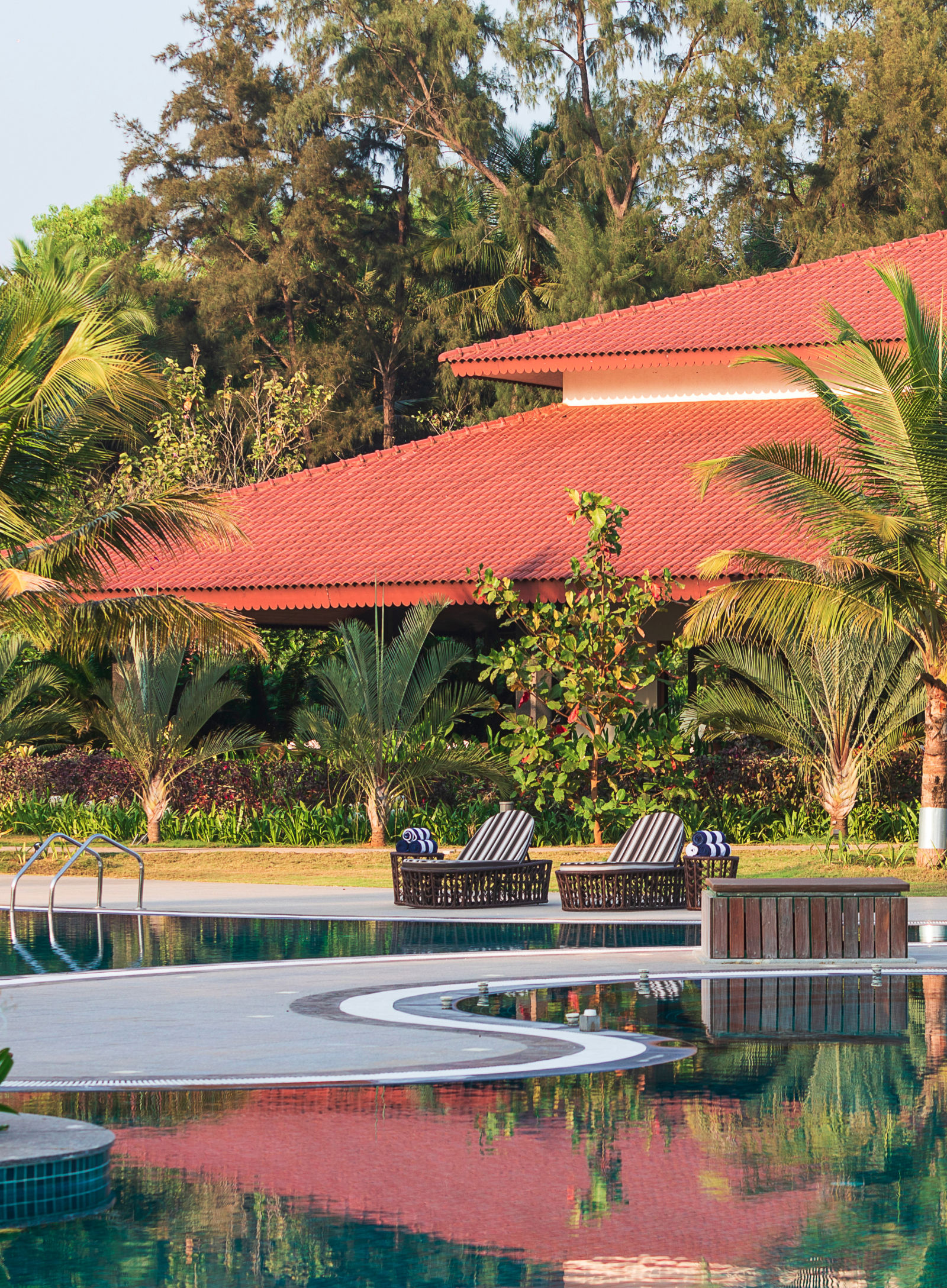 Gamyam Retreat, Kumta - The restaurant building in the backdrop of our beautiful swimming pool