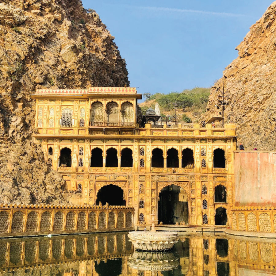 alt-text Brij Hotels - Image of a fort with huge rock structures on either sides