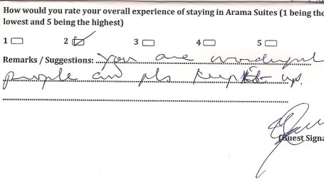 Hotel Arama Suites Bangalore Feedback 6 Hotel Arama Suites Bangalore