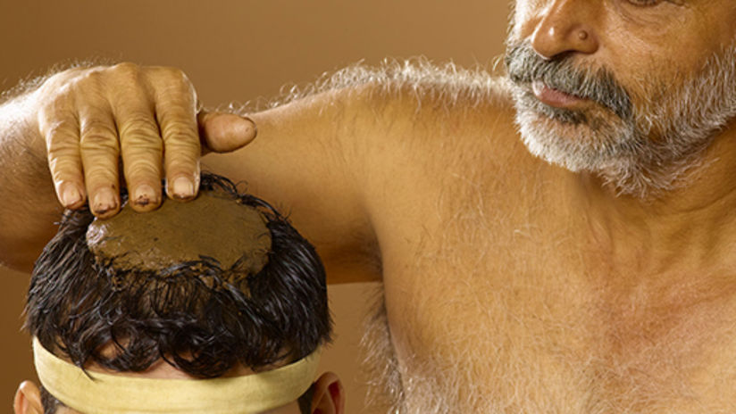 Man giving a head massage