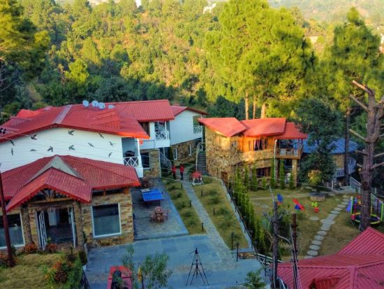 a bunch of cottage amid lush greenery - The Nature's Green Resort, Bhimtal