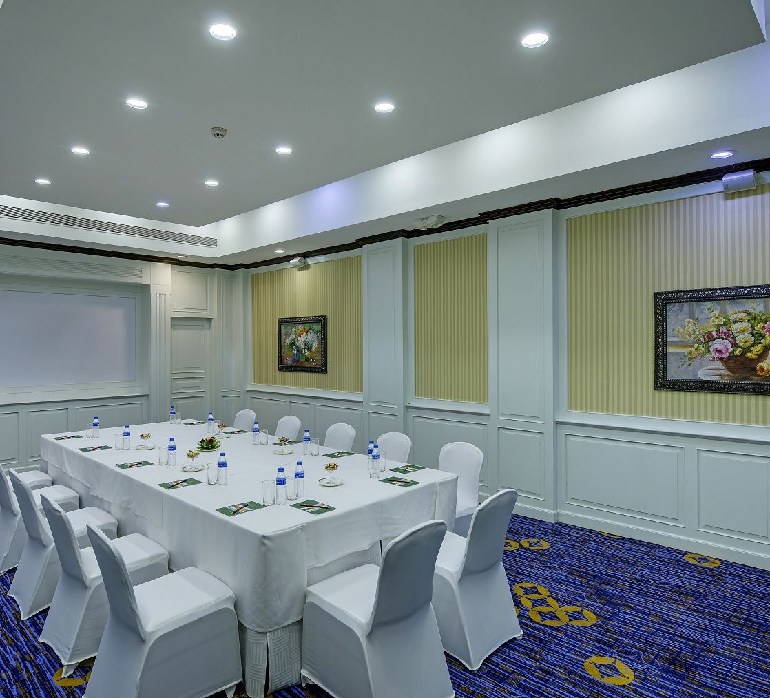 indoor seating space at one of the banquet halls - Mayfair Lagoon, Bhubaneswar 1