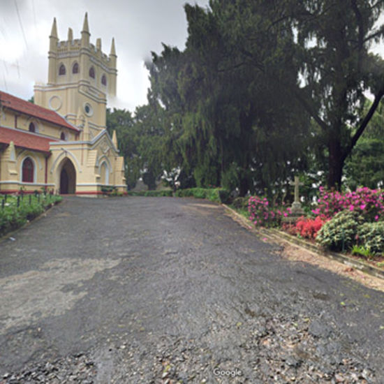 facade view of the all saints church with trees on the side - Black Thunder, Coimbatore