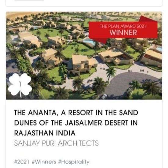 The Plan Award bestowed on Ananta Hotels & Resorts 