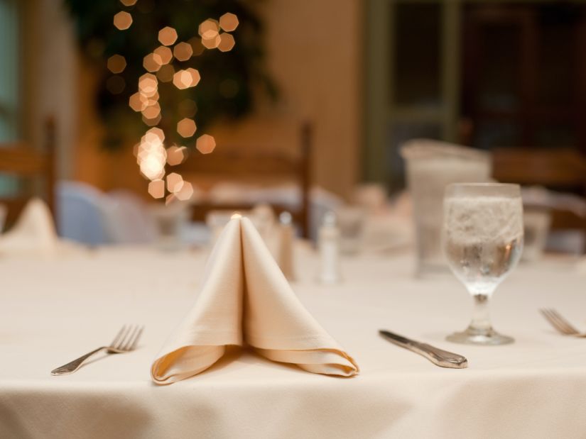 a napkin placed on a table