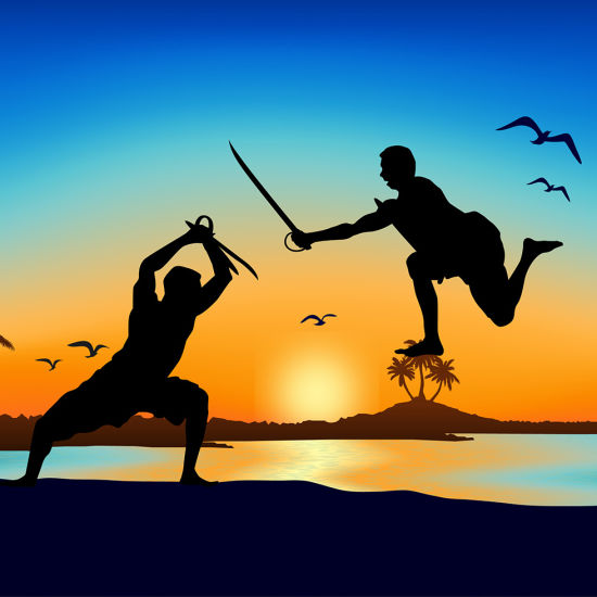 Kerala Sword Fight Beach Free Vector-01