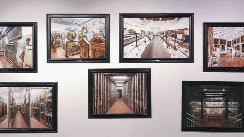 A person looks at the pictures inside the museum, one of the most interesting places to explore in South Goa