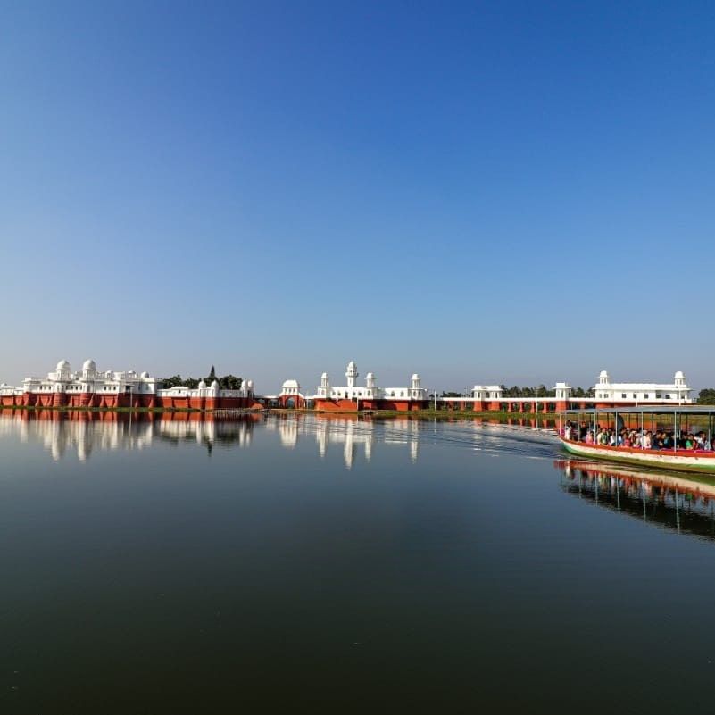 Rudrasagar lake with Neermahal in the background