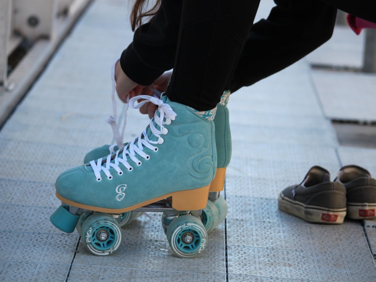 person wearing roller skates