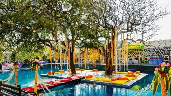 Wedding decoration at  Fort Jadhavgadh, Pune