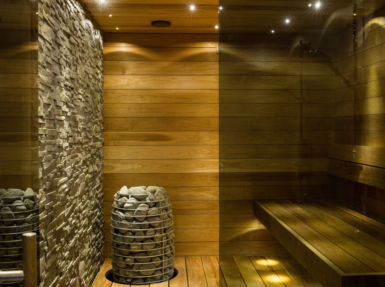 interior of a sauna