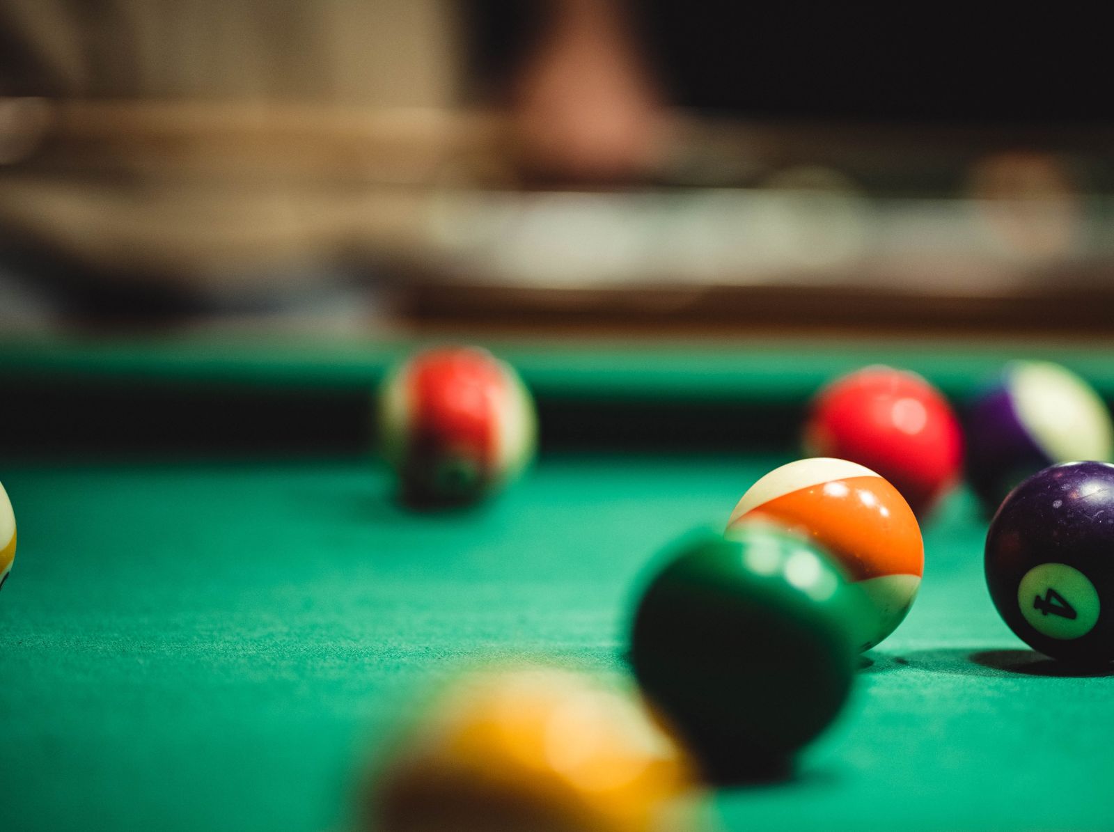 balls on a pool table