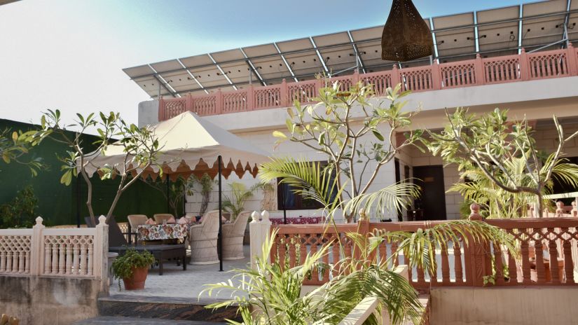 Sit-out Patio on a rooftop at Suryaa Villa Jaipur