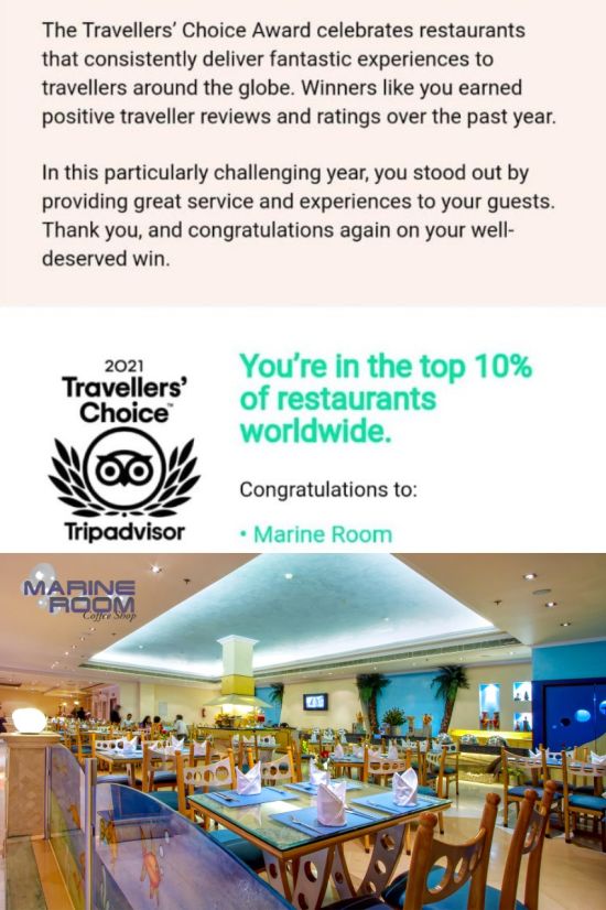 Traveler choice award Marine Room 1