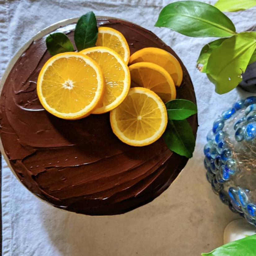 Orange slices on a board