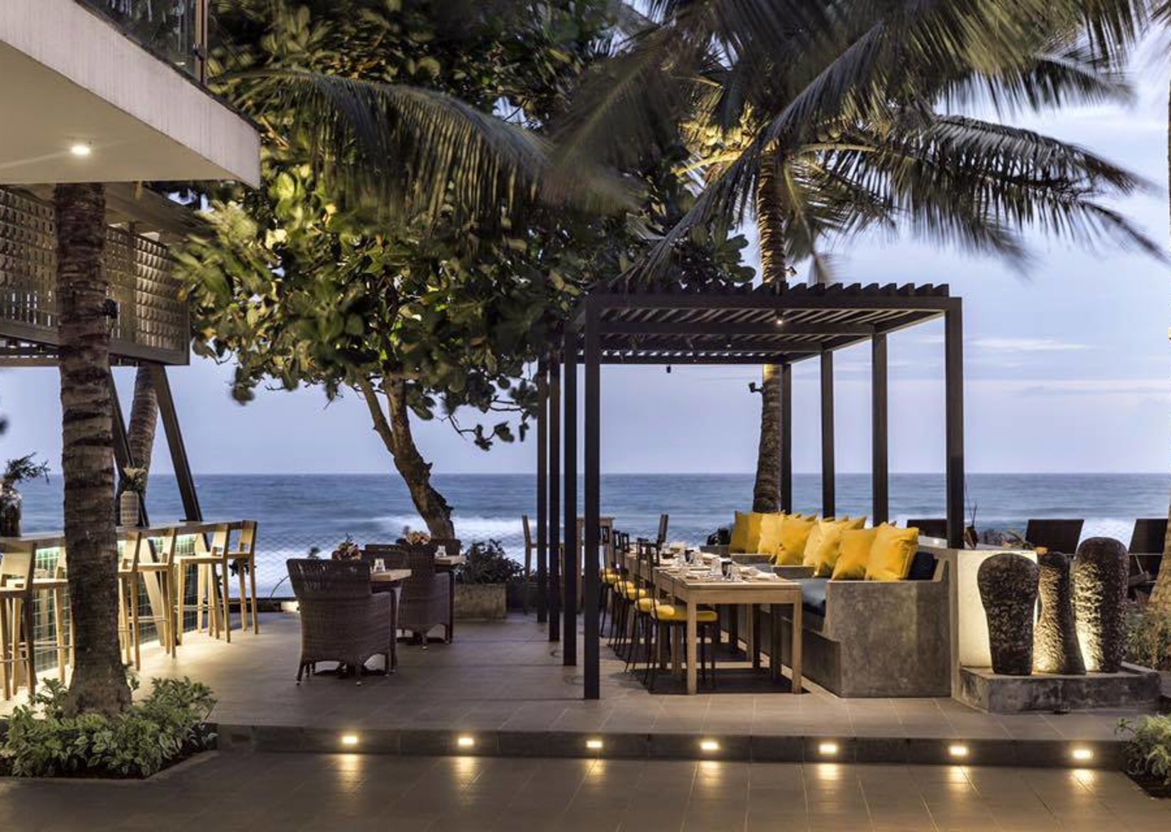 outdoor seating area at Botanik in Galle