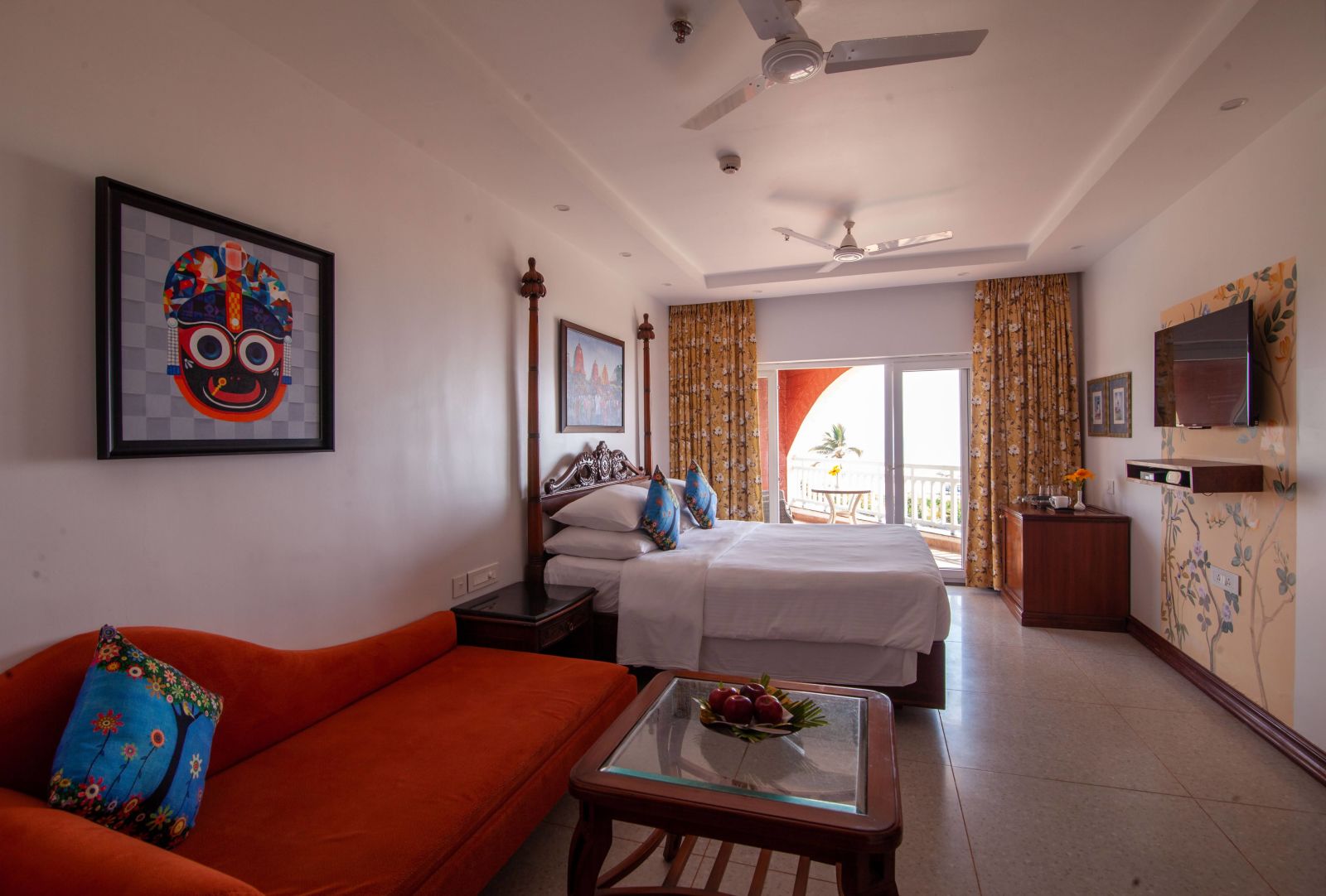 view of the bed and the sofa set - Mayfair Heritage, Puri - Mayfair waves room-5 star hotel in puri near sea beach