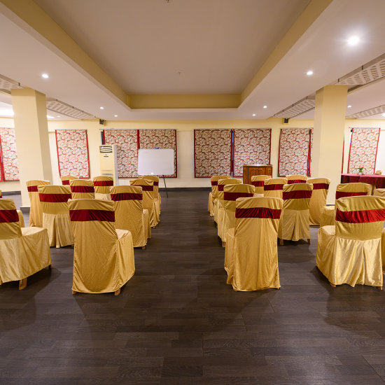 alt-text Conference room with seating arrangements at Silver Sand Sentinel, Port Blair
