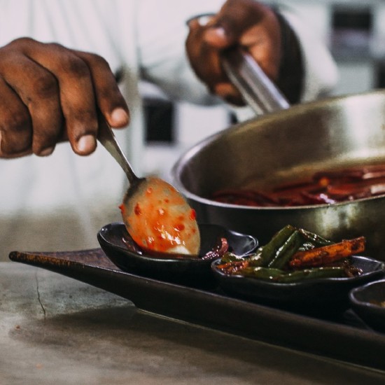 chef plating a dish