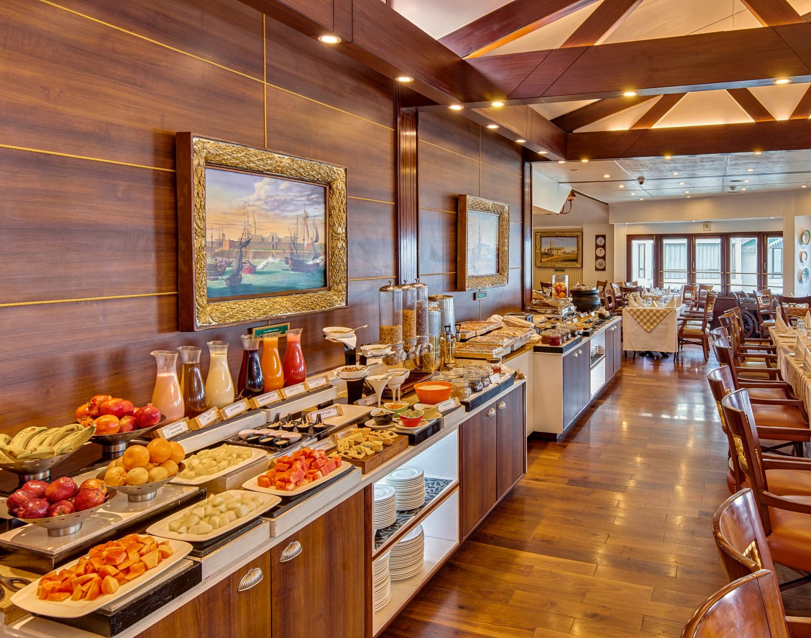 the buffet spread at the restaurant - Mayfair Hill Resort, Darjeeling