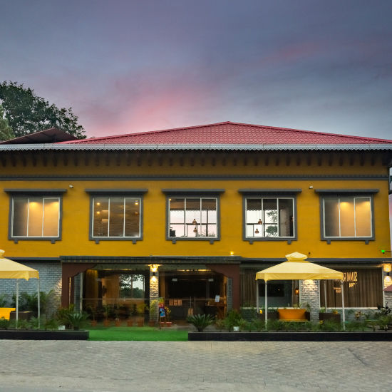 Facade view of Sumitel Gangtok with canopies in the front