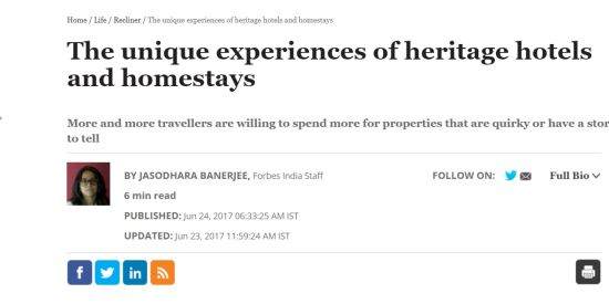 The unique experiences of heritage hotels and homestays